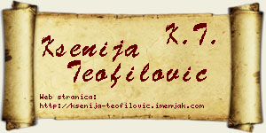 Ksenija Teofilović vizit kartica